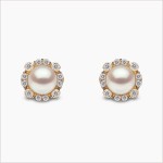 Yoko London - Trend Freshwater Pearl and Diamond Stud Earrings In Yellow Gold